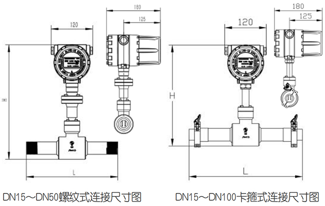 管道式氮?dú)饬髁坑?jì)尺寸圖一